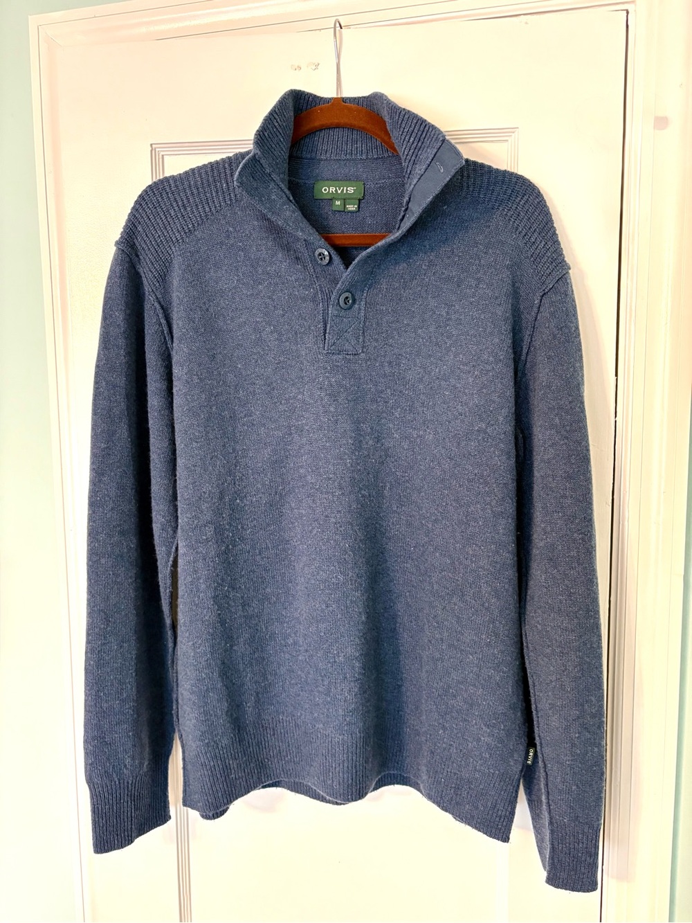 Orvis Men's Navy Wool/Cashmere Sweater